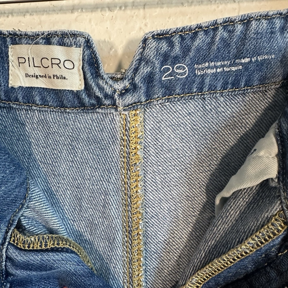 Pilcro Corset High-Rise Crop Culotte Jeans 29 Boho Lagenlook Beach Coastal - Picture 7 of 13
